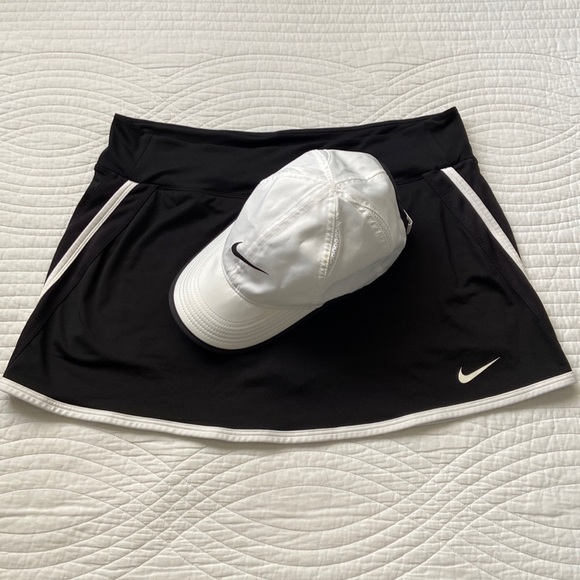 Nike Dri Fit Power Knit Skirt Skort Athletic Golf Tennis Run Black White Large - Picture 17 of 17
